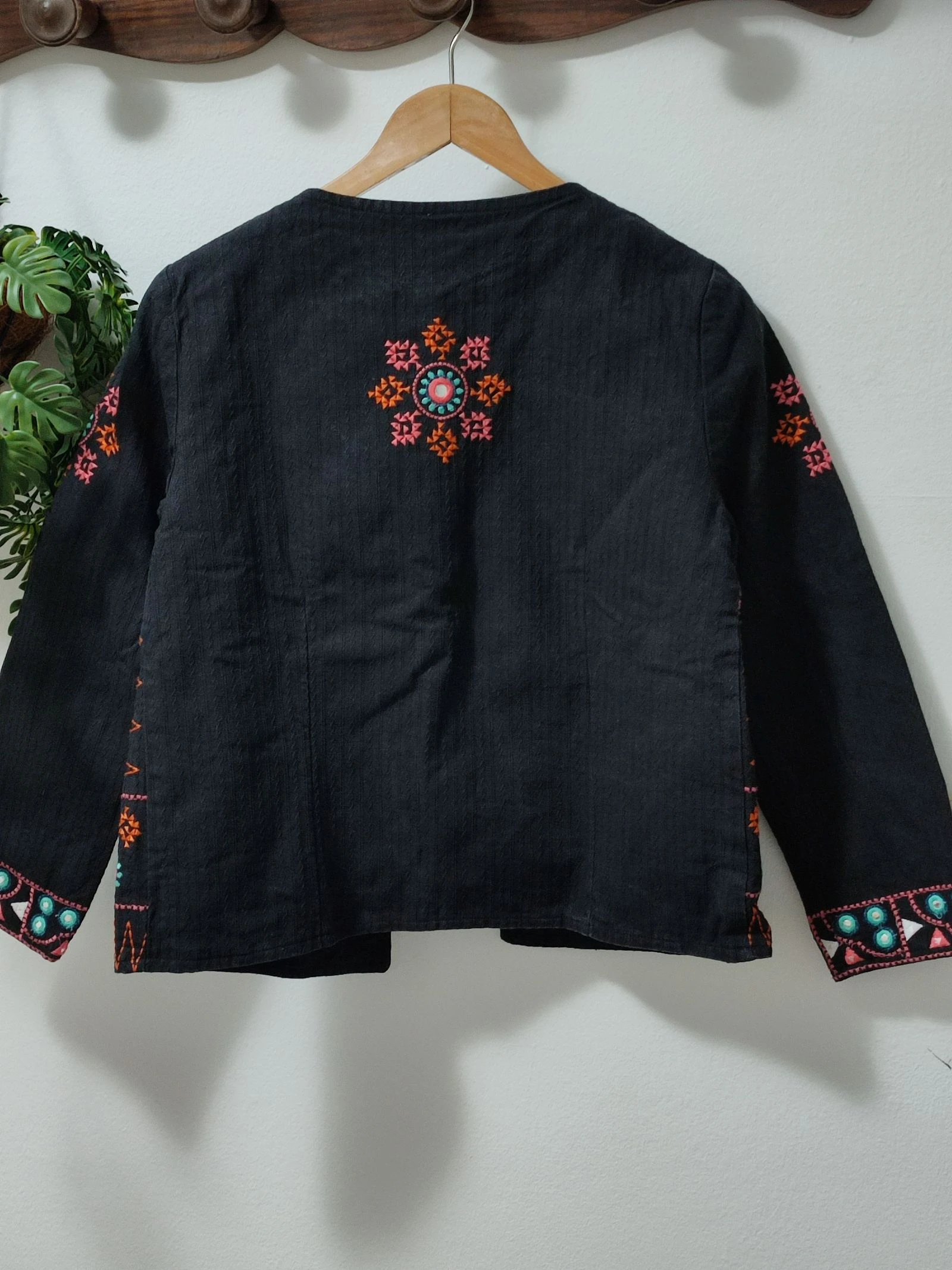 Etnische / boho geborduurde jas met spiegelingen - 100% Katoen (Maat S/M) – photo 3